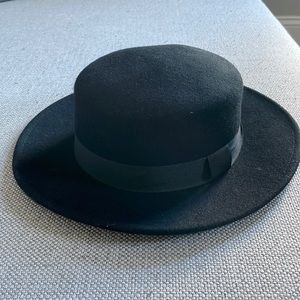 Unique Vintage Black Wool Bolero Hat